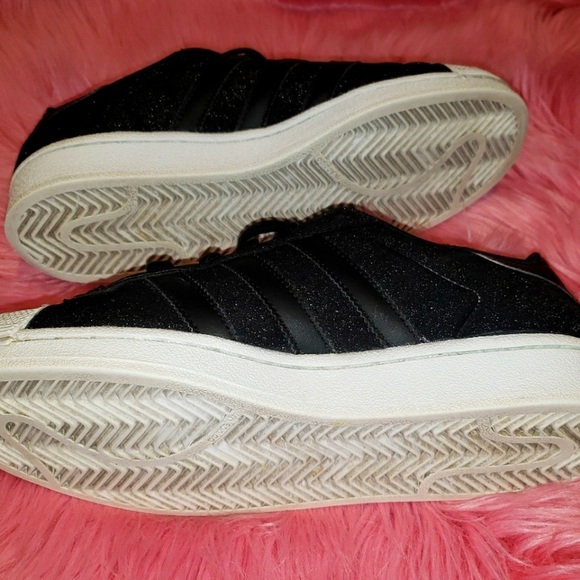 Adidas Superstars Black Glitter Size 7.5 - Picture 3 of 3